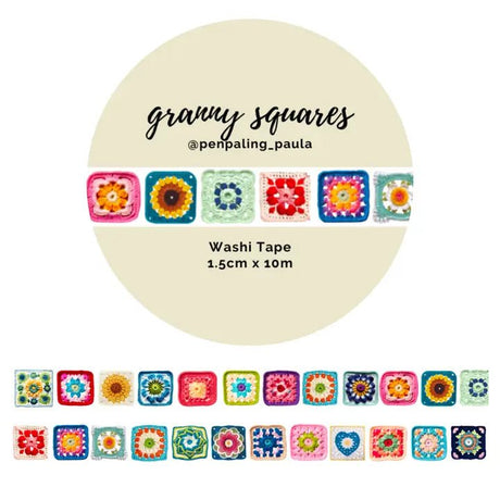 Washi tape 15 mm - Penpaling Paula - Granny Squares - 1 - Penpaling Paula - Tidformera