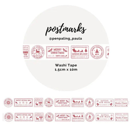 Washi tape 15 mm - Penpaling Paula - Postmarks - 1 - Penpaling Paula - Tidformera