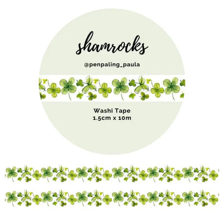 Washi tape 15 mm - Penpaling Paula - Shamrocks - 1 - Penpaling Paula - Tidformera
