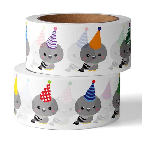Washi tape 15 mm Studio Inktvis - Pigeons with Party Hats - 1 - Studio Inktvis B.V - Tidformera