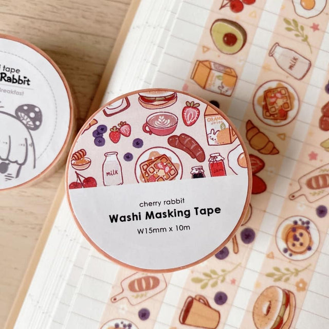 Washi tape 20 Breakfast - 1 - Cherry Rabbit - Tidformera