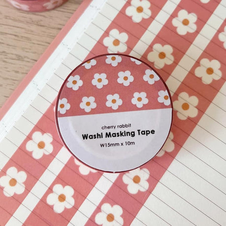 Washi tape 32 Daisy - Pink - 1 - Cherry Rabbit - Tidformera