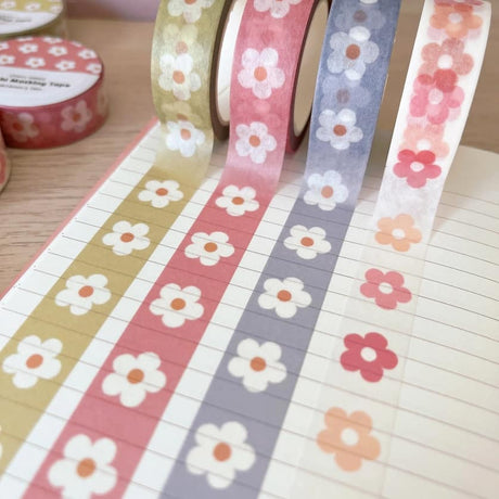 Washi tape 33 Daisy - Green - 2 - Cherry Rabbit - Tidformera