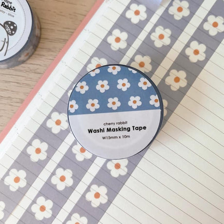 Washi tape 34 Daisy - Blue - 1 - Cherry Rabbit - Tidformera