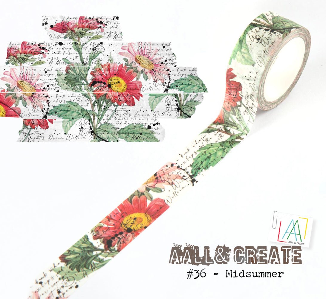 Washi tape #36 Bipasha BK - Midsummer - Aall & Create - Tidformera