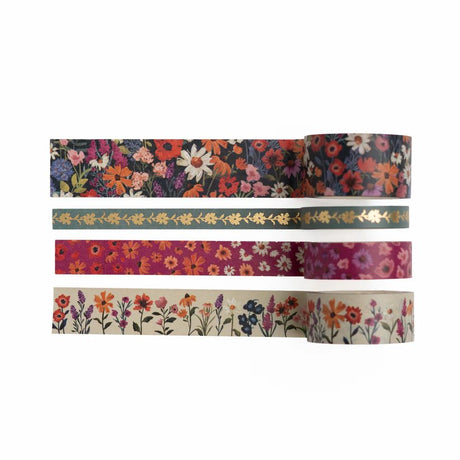 Washi tape - 4 - pack - Wildflowers - 1 - Archer & Olive - Tidformera