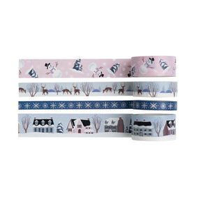 Washi tape - 4 - pack - Winter Village - 1 - Archer & Olive - Tidformera