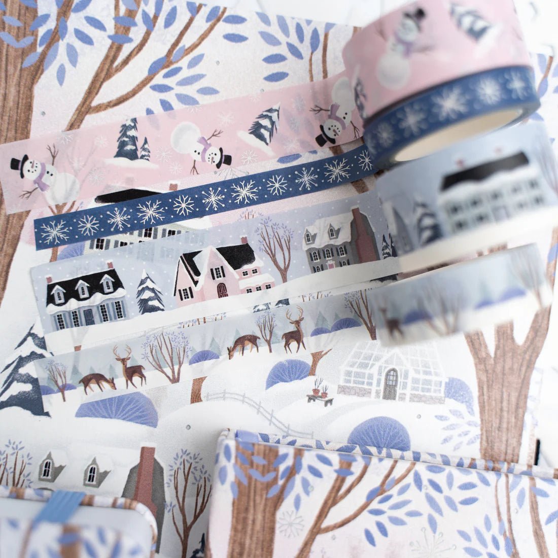 Washi tape - 4 - pack - Winter Village - 2 - Archer & Olive - Tidformera