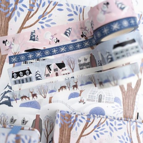 Washi tape - 4 - pack - Winter Village - 2 - Archer & Olive - Tidformera