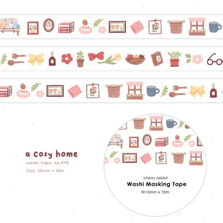 Washi tape 49 Cozy home - 1 - Cherry Rabbit - Tidformera
