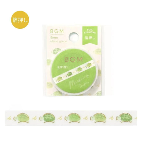 Washi Tape 5 mm - Running Turtle - 1 - BGM - Tidformera