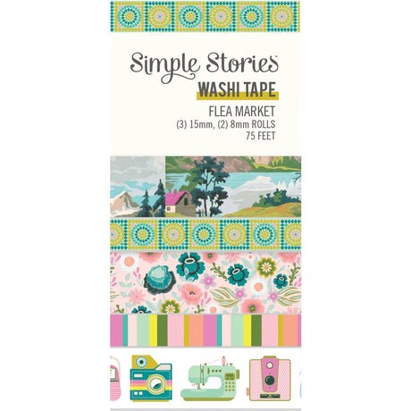 Washi Tape 5-pack - Flea Market - Simple Stories - Tidformera