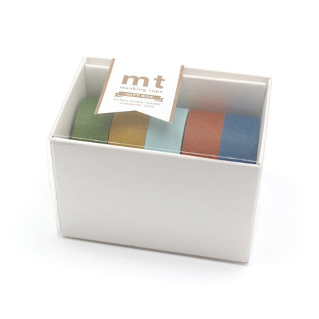 Washi Tape 5 - pack - Giftbox Matte från MT masking tape - Förpackning med 5 st enfärgade washi tape - Tidformera