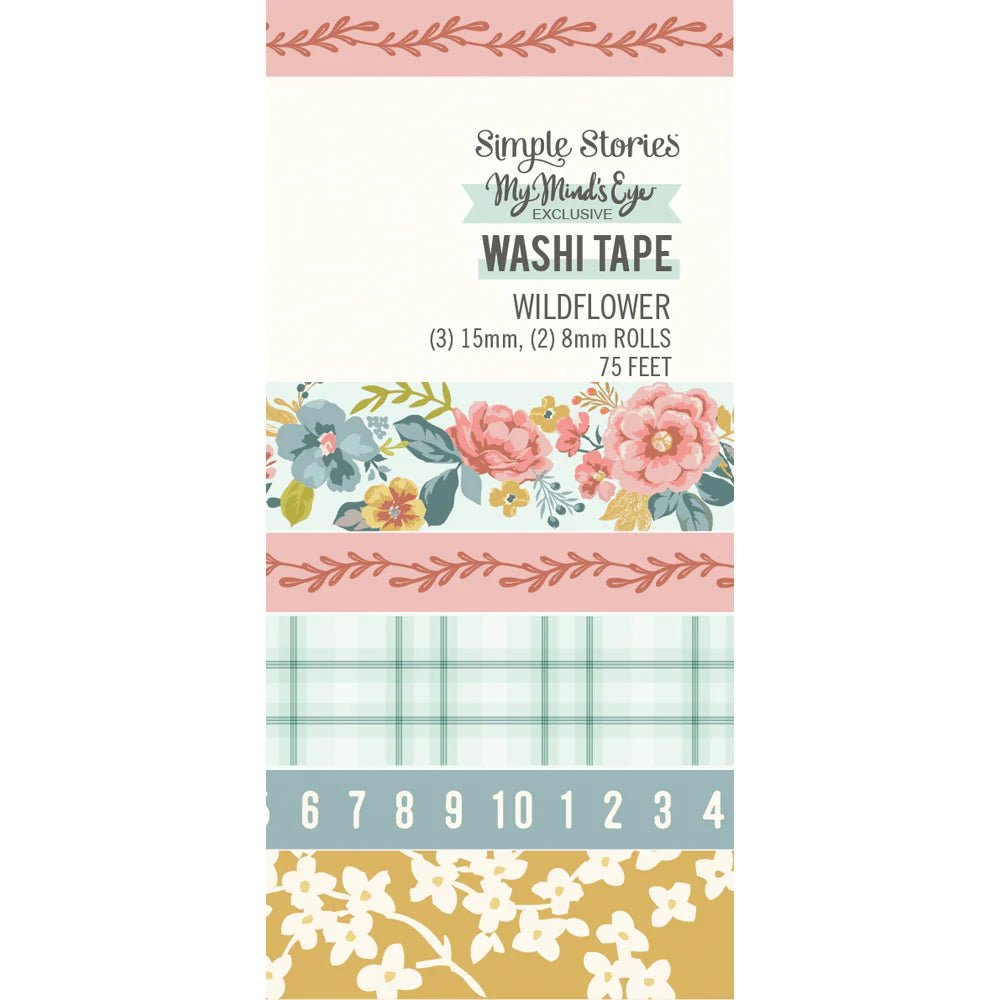 Washi Tape 5-pack - My mind's eye - Wildflower - Simple Stories - Tidformera