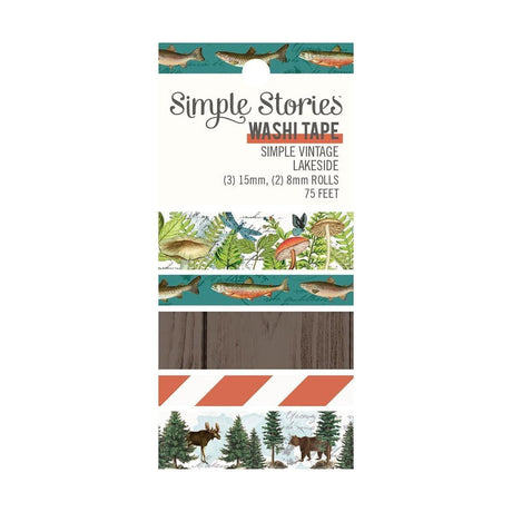 Washi Tape 5-pack - Simple vintage Lakeside - Simple Stories - Tidformera