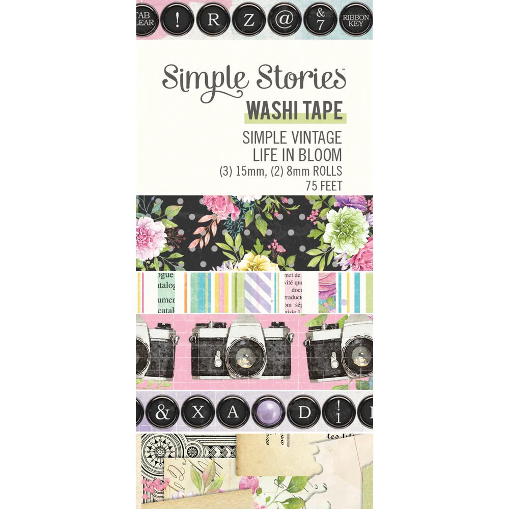 Washi Tape 5-pack - Simple Vintage Life in bloom - Simple Stories - Tidformera