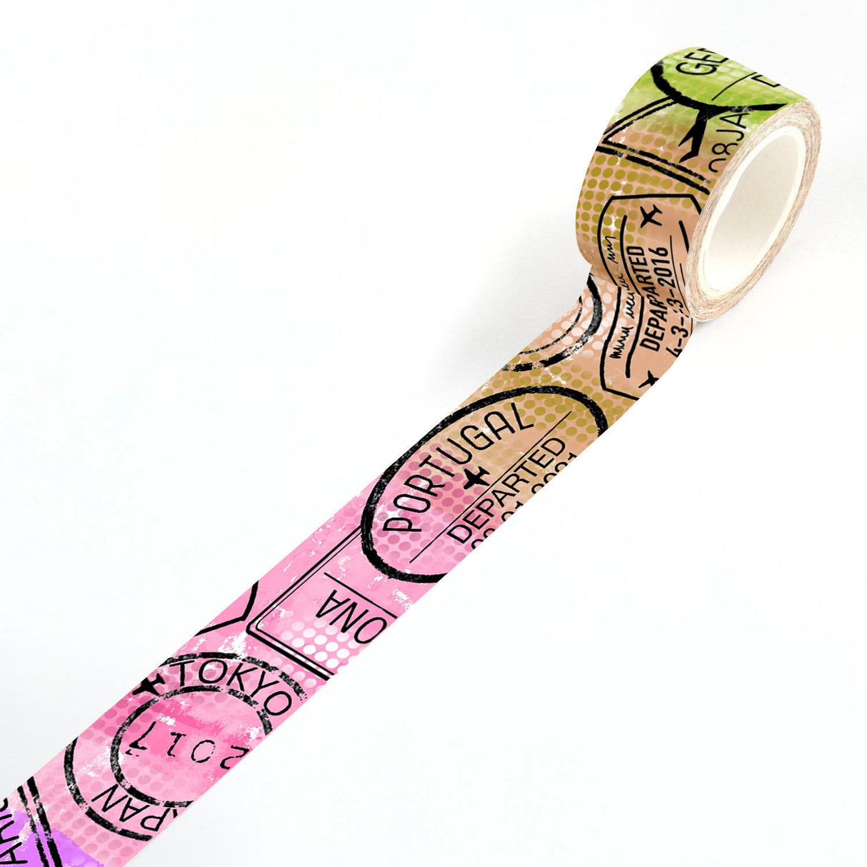 Washi tape #56 Janet Klein - Passport Please - Aall & Create - Tidformera