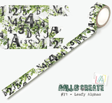 Washi tape #71 Bipasha BK - Leafy Alphas - Aall & Create - Tidformera