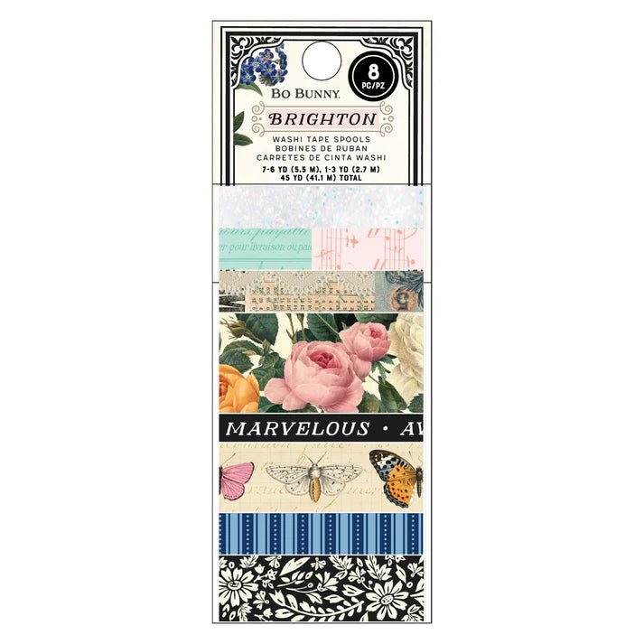 Washi tape 8-pack Bo Bunny - Brighton - American Crafts - Tidformera