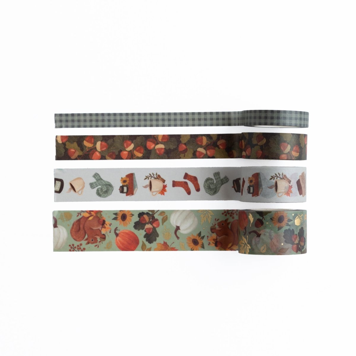 Washi tape - Acorns - 4 - pack - Archer & Olive - Tidformera