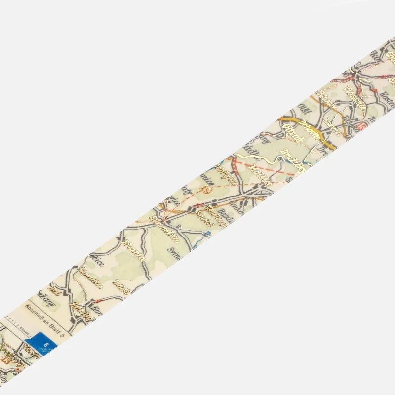 Washi Tape Antique Map - 4 - BGM - Tidformera