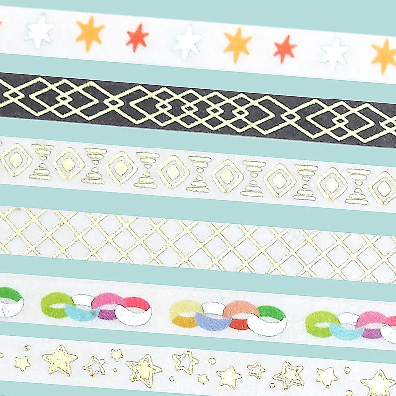 Washi Tape Basic Antique pattern - 5 mm - BGM - Tidformera