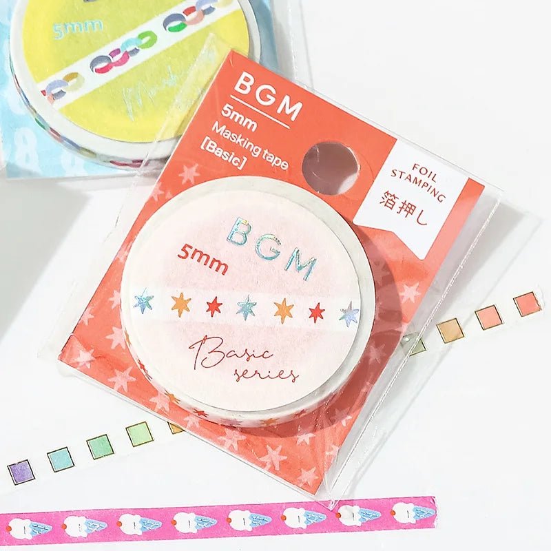 Washi Tape Basic Color Star - 5 mm - BGM - Tidformera