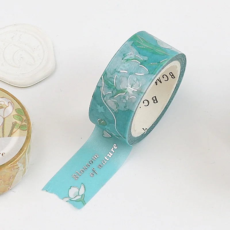 Washi Tape Blossom - Aquamarine - 5 - BGM - Tidformera