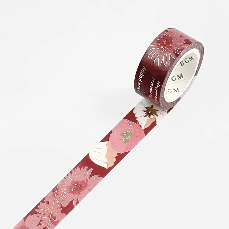 Washi Tape Blossom - Maroon - BGM - Tidformera