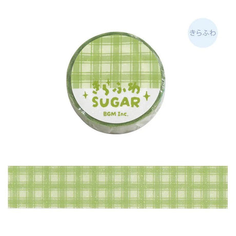 Washi tape Check - Green Tea - BGM - Tidformera