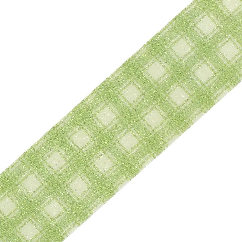 Washi tape Check - Green Tea - 3 - BGM - Tidformera