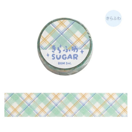 Washi tape Check - Mint Latte - BGM - Tidformera