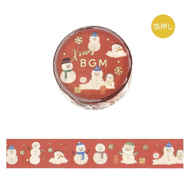 Washi Tape - Christmas Limited - Snowmen - BGM - Tidformera