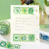 Washi Tape - Color Life - Green - 4 - BGM - Tidformera