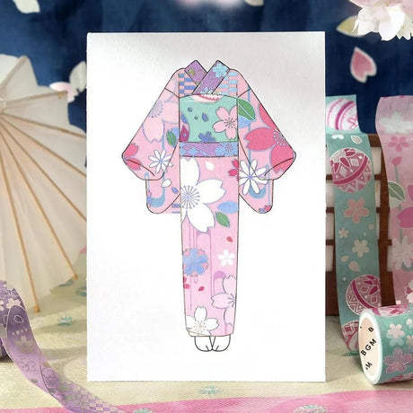 Washi tape Color of japanese clothing 3 - pack - Cherry Blossoms - 3 - BGM - Tidformera