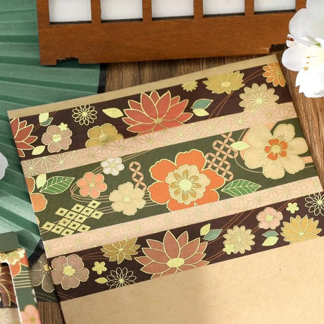 Washi tape Color of japanese clothing 3 - pack - Dark Green - 3 - BGM - Tidformera