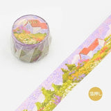 Dekorationstejp med dotmålat trädgårdslandskap.Washi Tape Dot Drawing - Garden från BGM - Tidformera