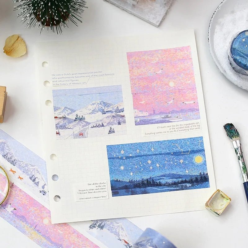 Washi Tape Dot Drawing - Snow Mountain - 4 - BGM - Tidformera