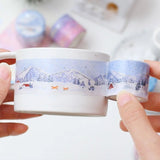 Washi Tape Dot Drawing - Snow Mountain - BGM - Tidformera