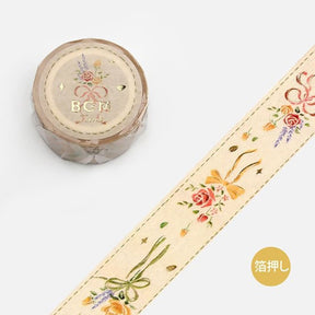 Washi Tape Embroidered Ribbon - Bouquet Foil från BGM. Dekorationstejp med broderi.  - Tidformera