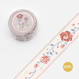 Washi Tape Embroidered Ribbon - Rose Foil - 1 - BGM - Tidformera