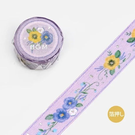 Washi Tape Embroidered Ribbon - Sumire - BGM - Tidformera