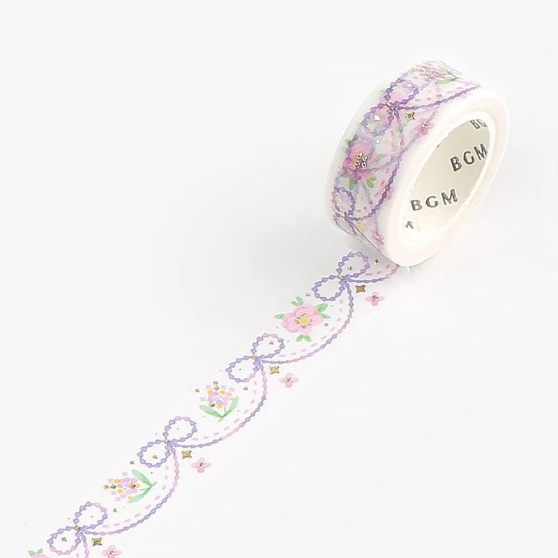 Washi Tape - Embroidery Purple - 2 - BGM - Tidformera