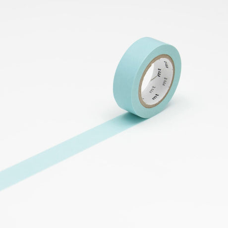 Washi Tape Enfärgade - Baby blue från MT masking tape - Utrullad ljusblå washi tape - Tidformera