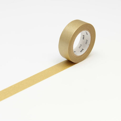 Washi Tape Enfärgade - Gold från MT masking tape - Utrullad guldfärgad washi tape - Tidformera