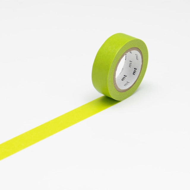 Washi Tape Enfärgade - Wakanae från MT masking tape - Limegrön washi tape - Tidformera