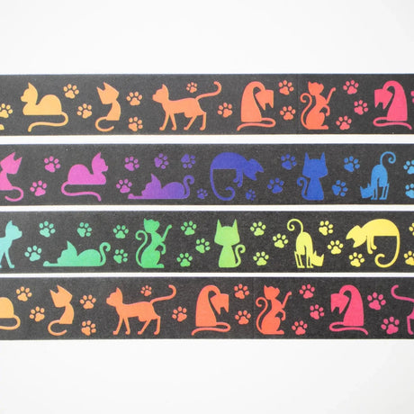 Washi tape - Everyday Is Caturday - Rainbow Cats - 2 - The Well-Appointed Desk - Tidformera