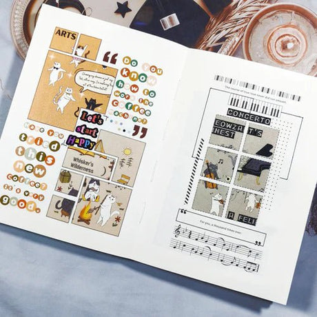 Washi tape Feline Funk - 70 mm - 4 - Washi Tape Shop - Tidformera