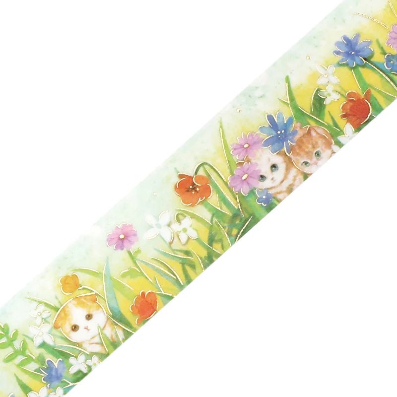 Washi Tape Flower and Kitty - Late Afternoon Kitty - 3 - BGM - Tidformera