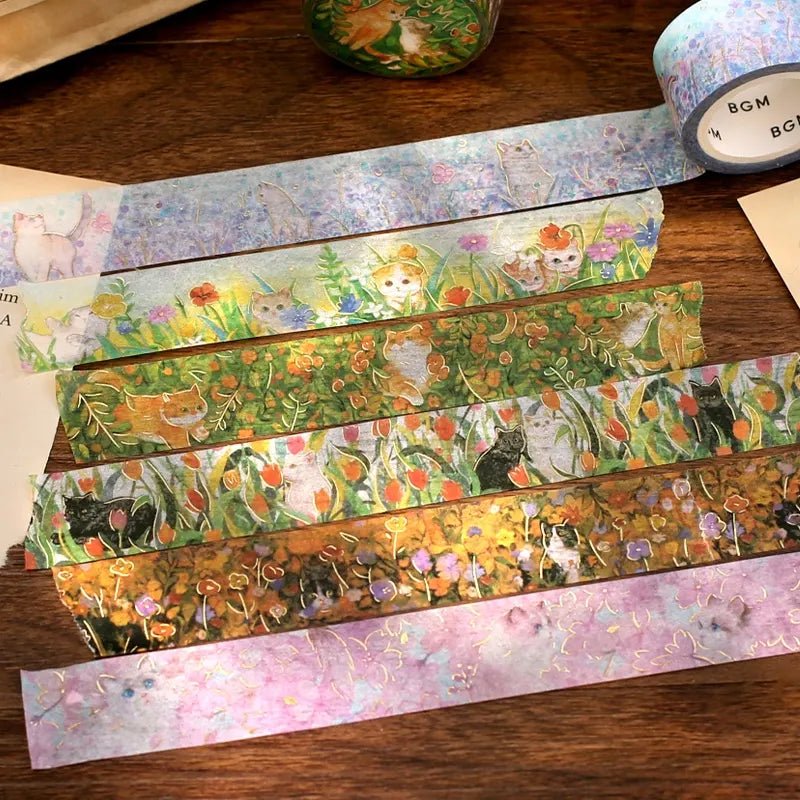 Washi Tape Flower and Kitty - Small Friends - 4 - BGM - Tidformera